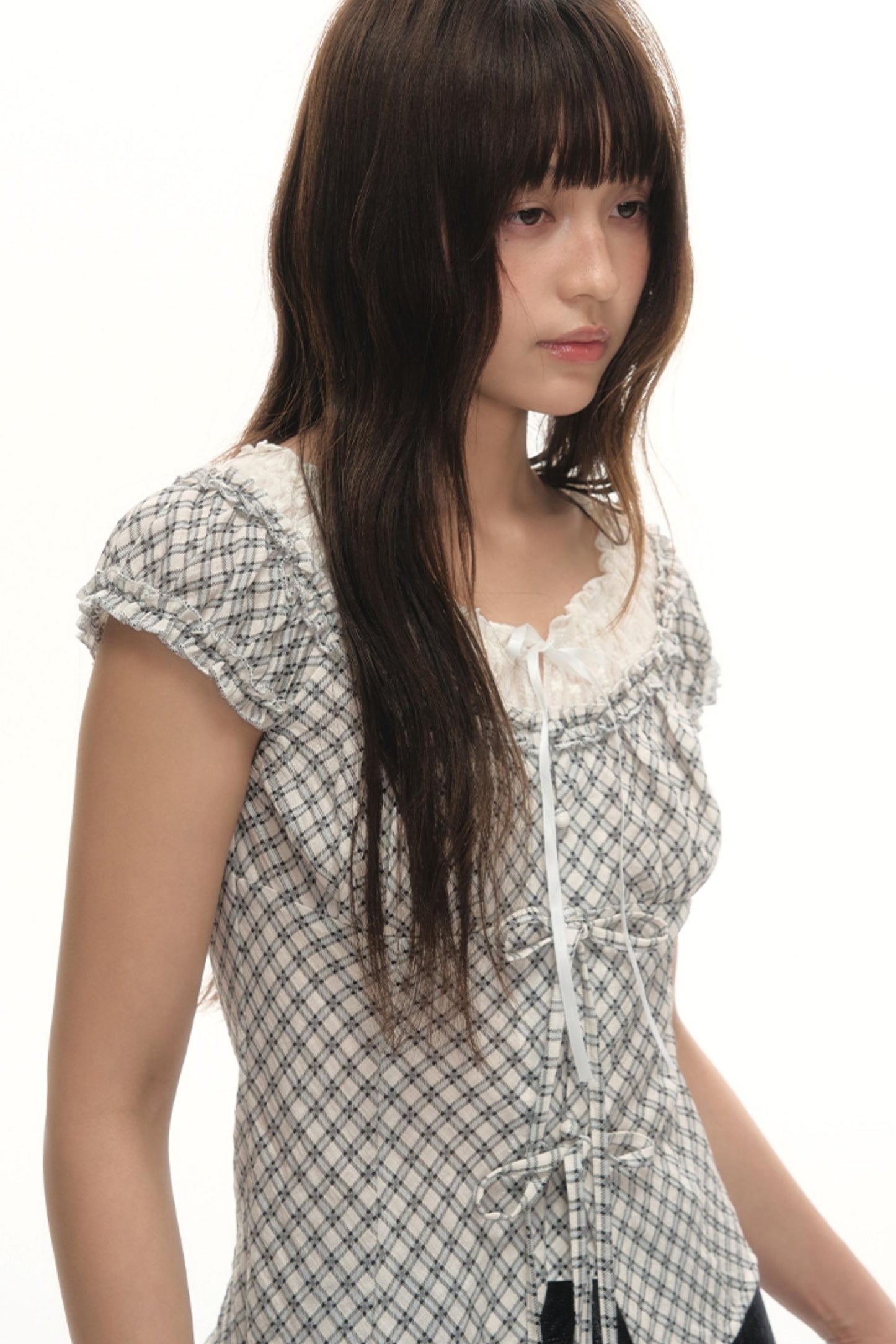 Summer Blue Plaid Top