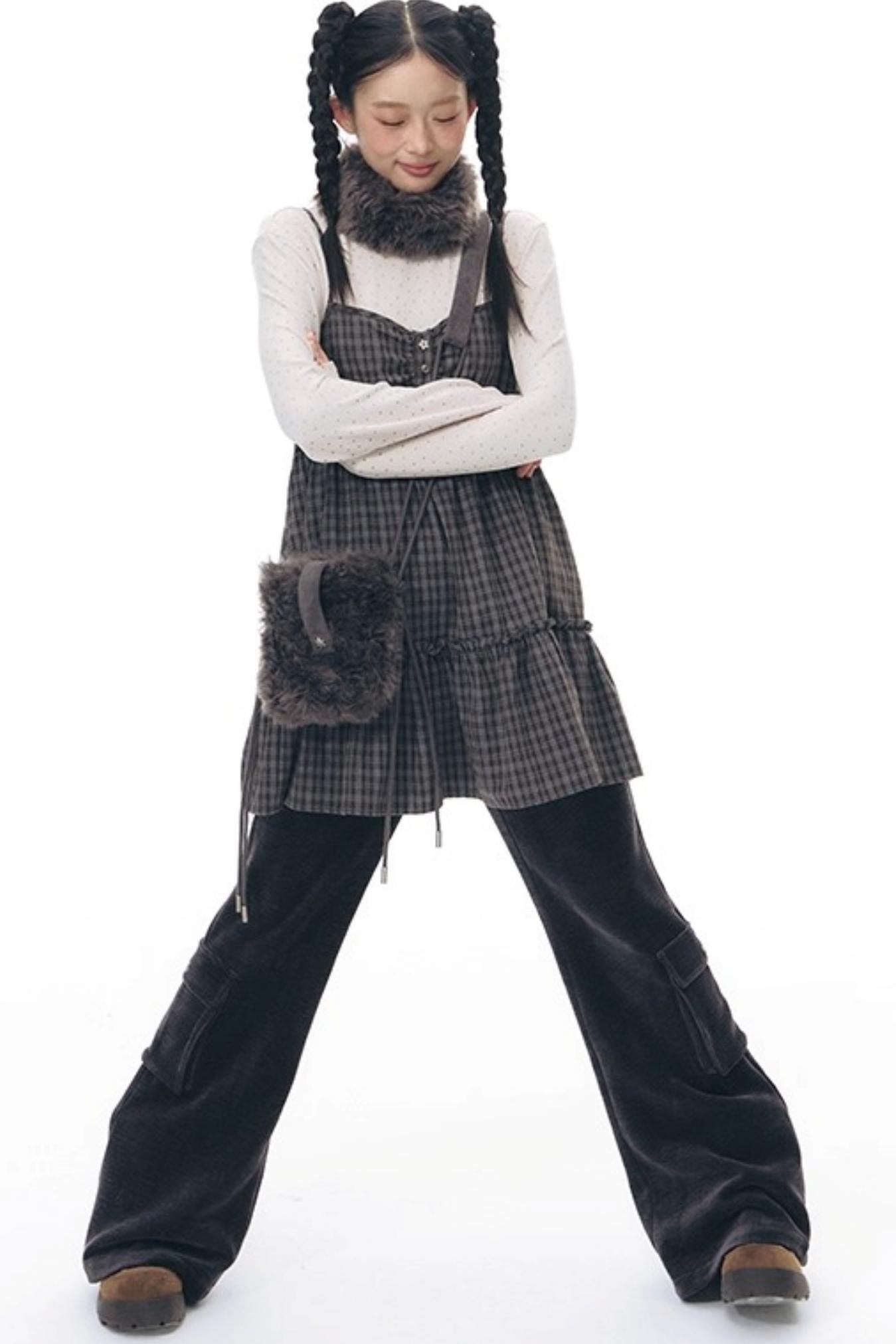 Chenille Slim Flared Pants