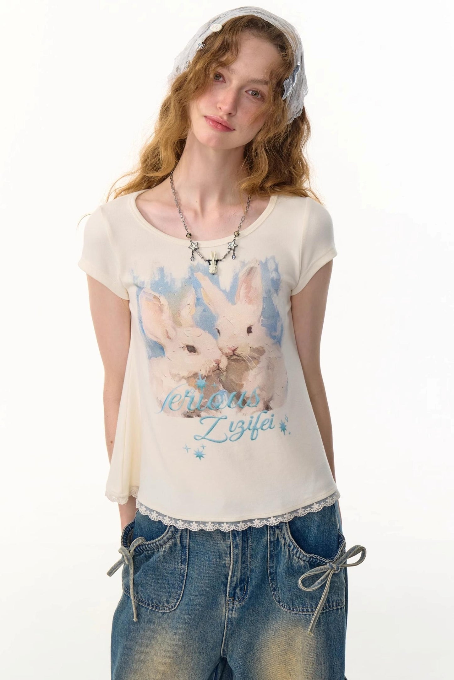 Lace Hem T-Shirt