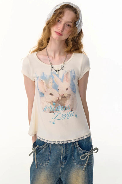 Lace Hem T-Shirt