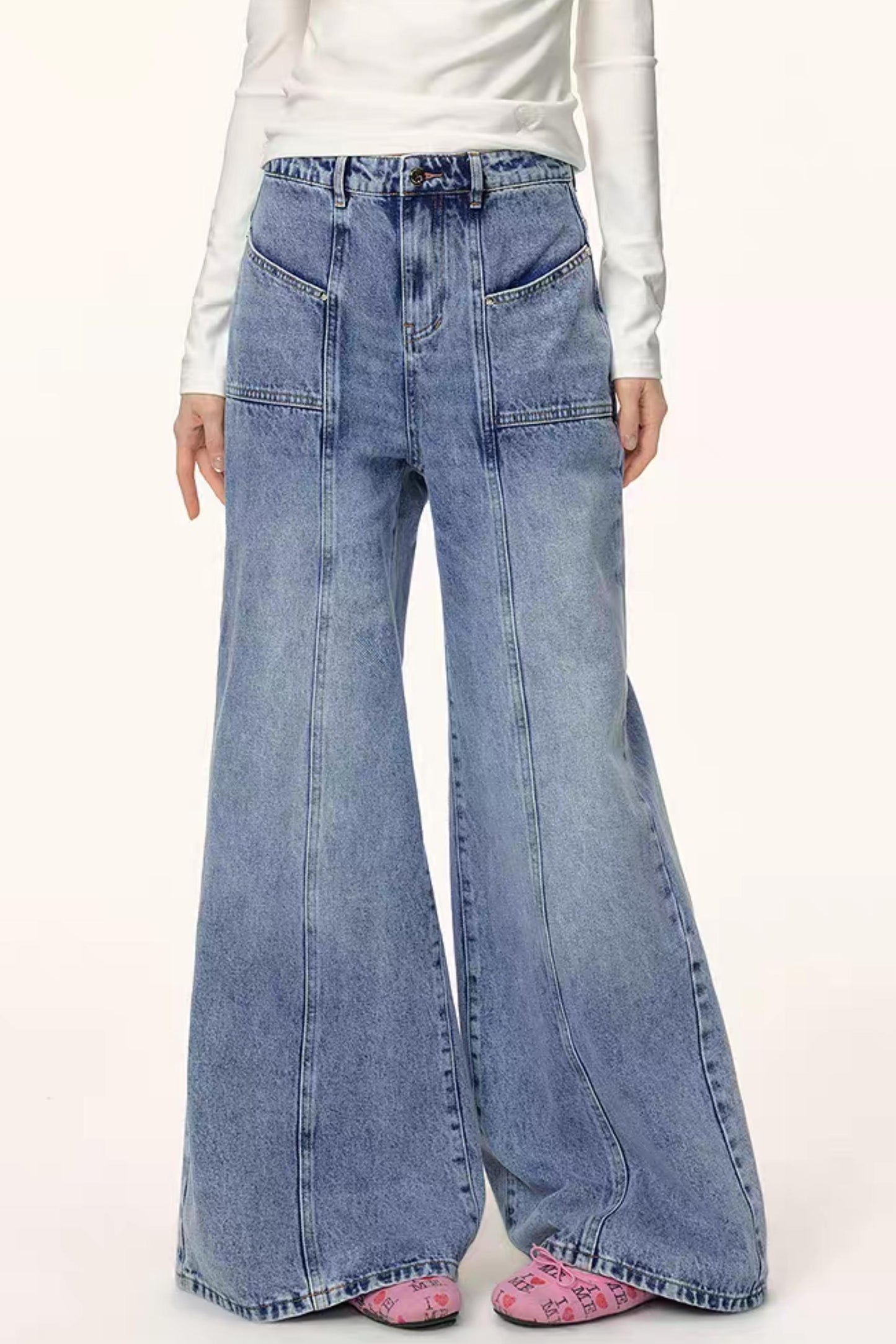 Chic High-Waisted Loose Jeans Pants
