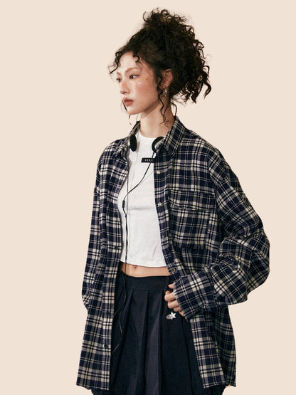 Loose Fashion Casual Plaid Shirt