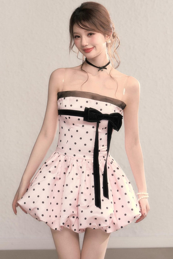 Moonlight Polka Dot Princess Puffy Dress