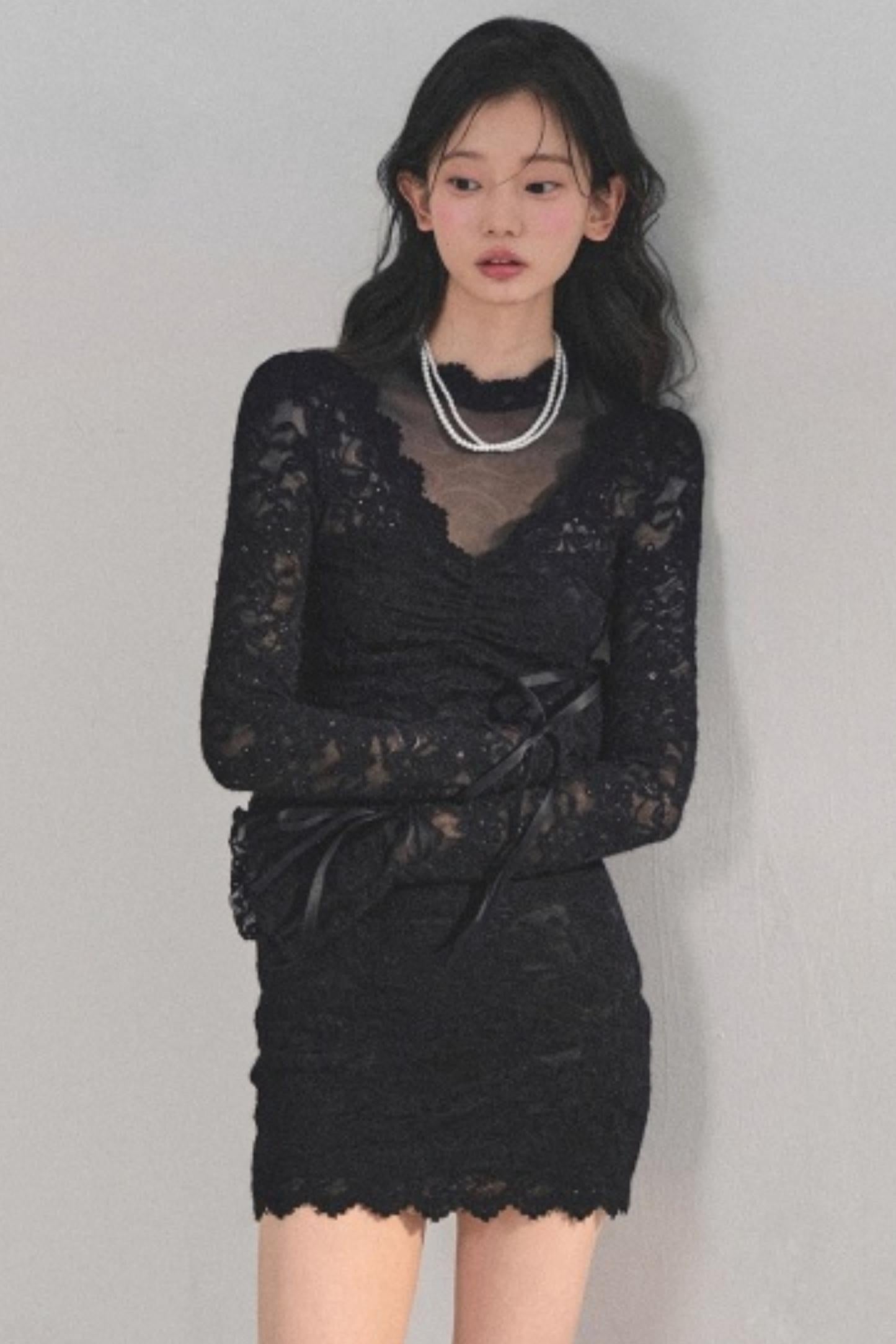French Lace Mesh Dress