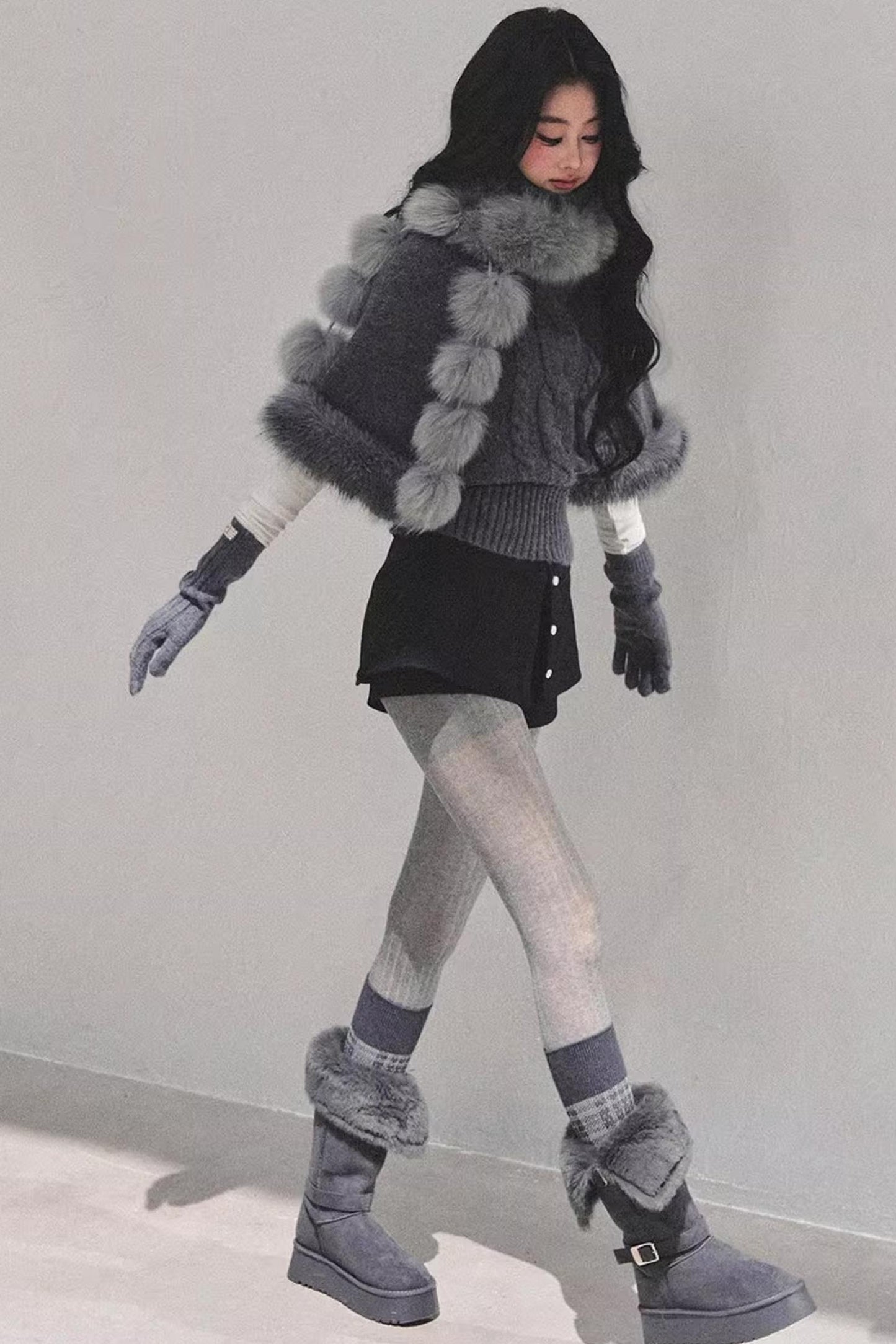 Faux Fox Fur Collar Scarf