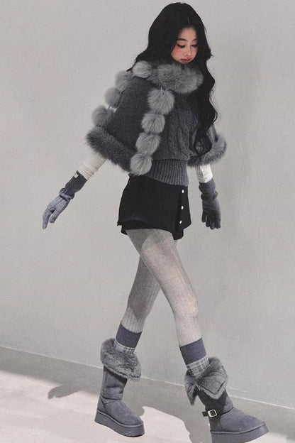 Faux Fox Fur Collar Scarf