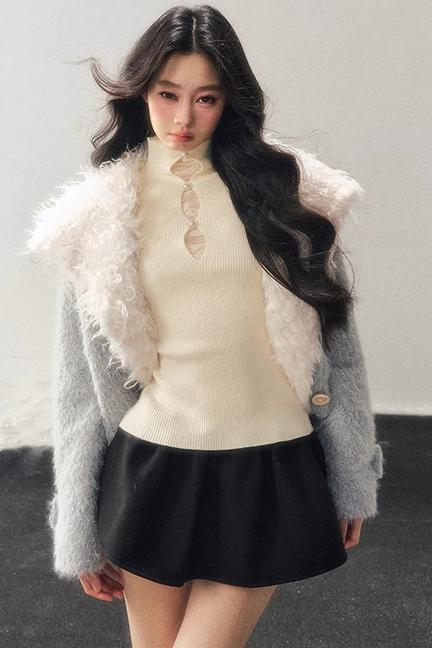 Quilted Faux Lamb Wool Jacket