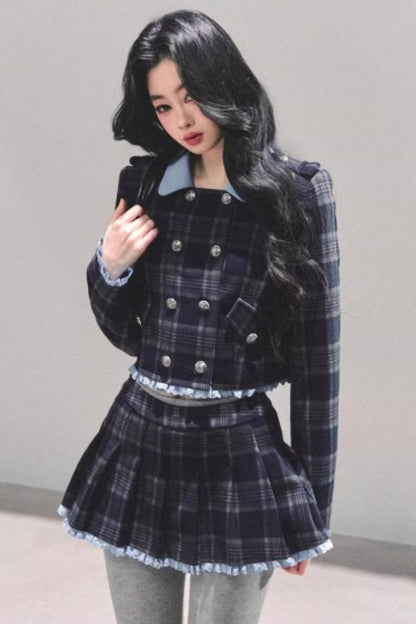 Proust Blue Plaid Suit Set-Up