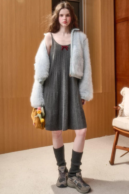 Origami Pleats Fluffy Dress