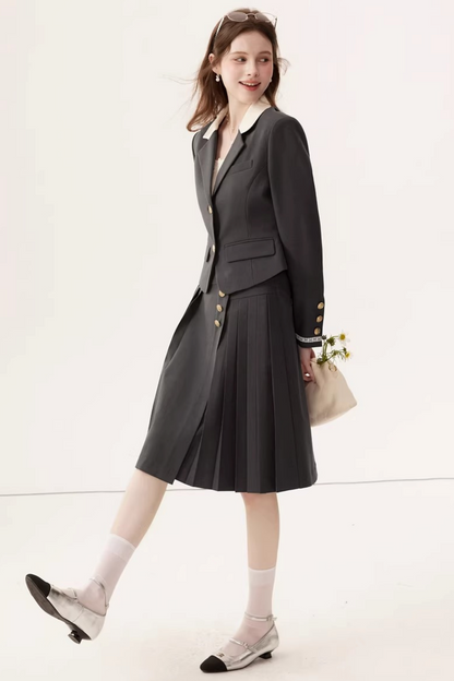 Color-Block Linen Skirt Set-Up