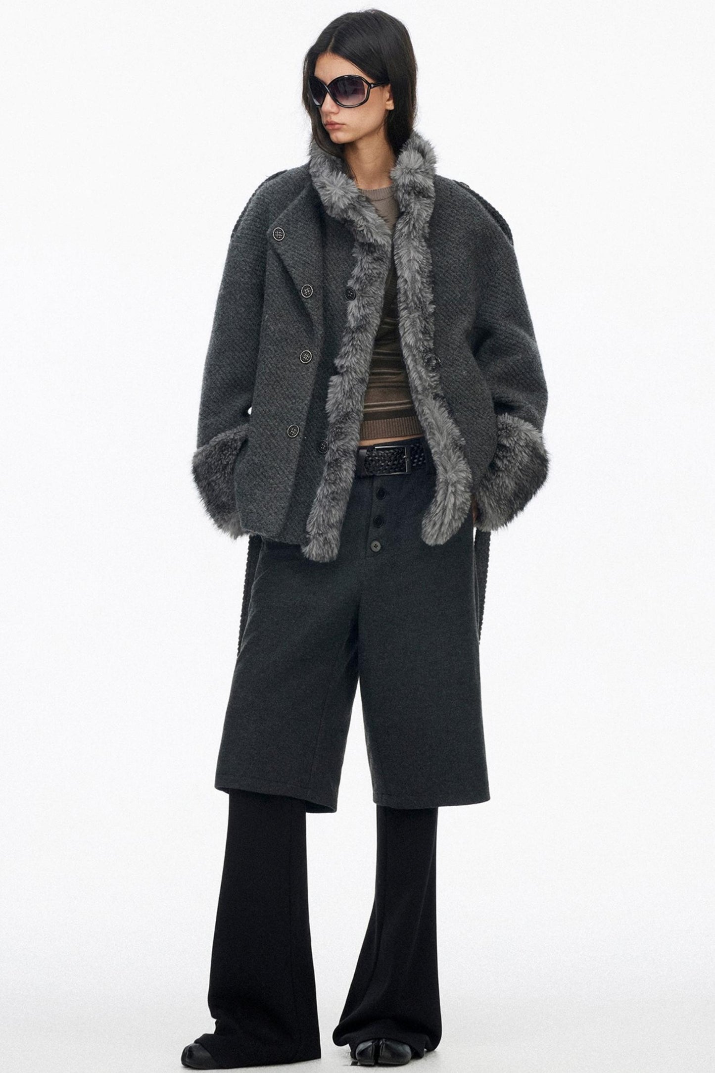 Layered Draped Bootcut Pants