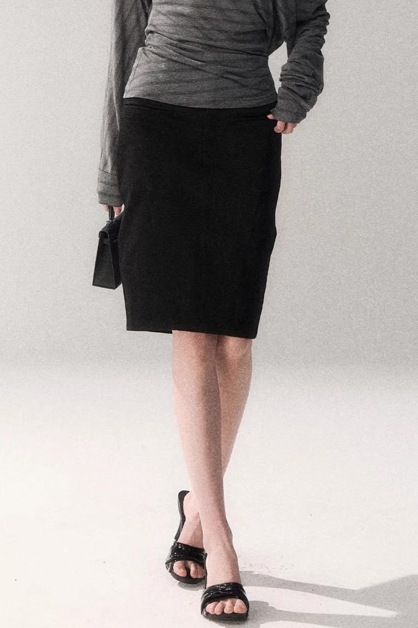 Cotton Washed Midi Skirt