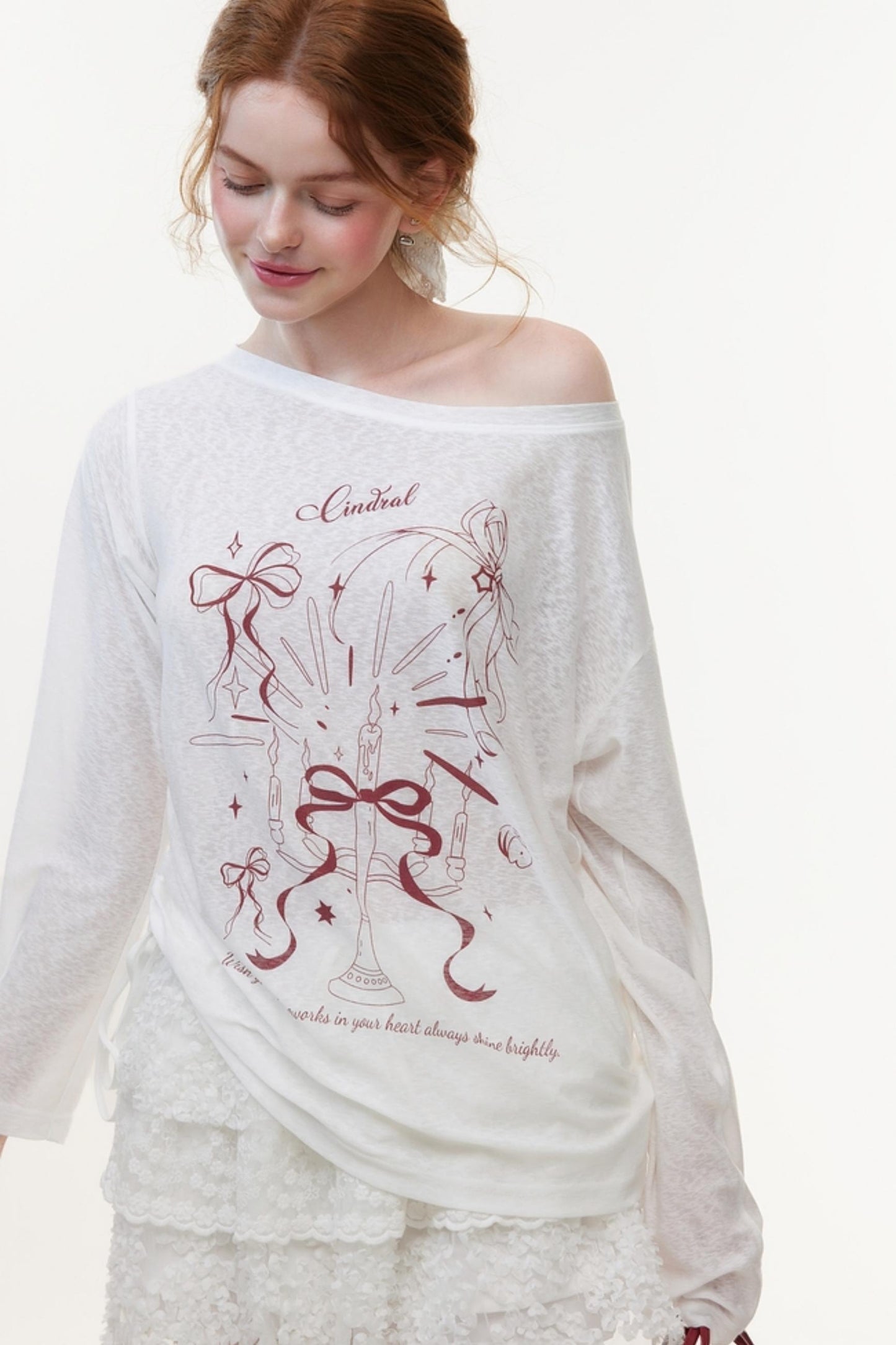 Casual Knit Fabric Graphic T-Shirt