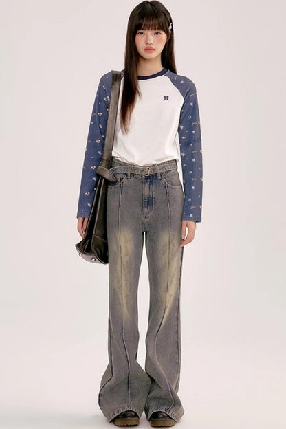 Retro High-waisted Flared Pants