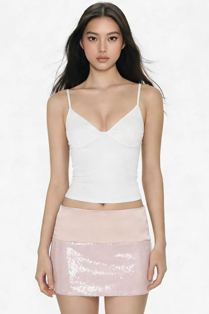 솔리드 V넥 캐미솔