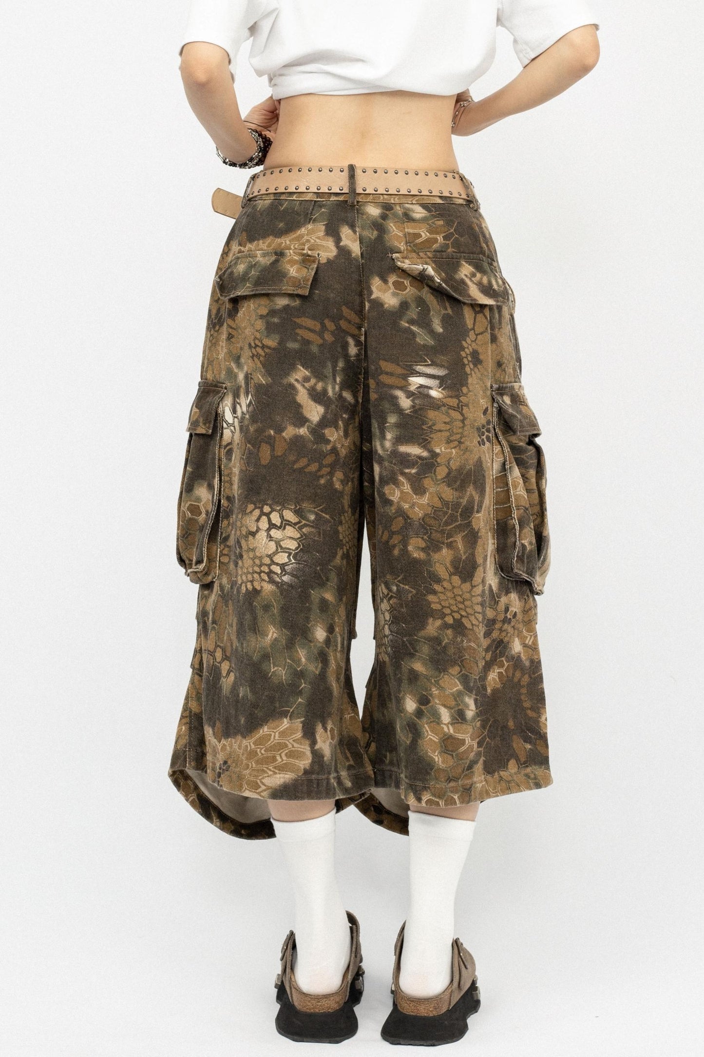 Vintage Camouflage Wide-Leg Pants