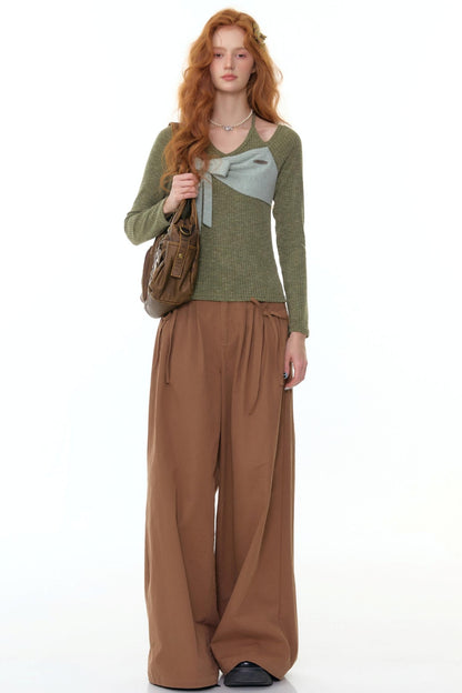 Patchwork Halterneck Knitted Top