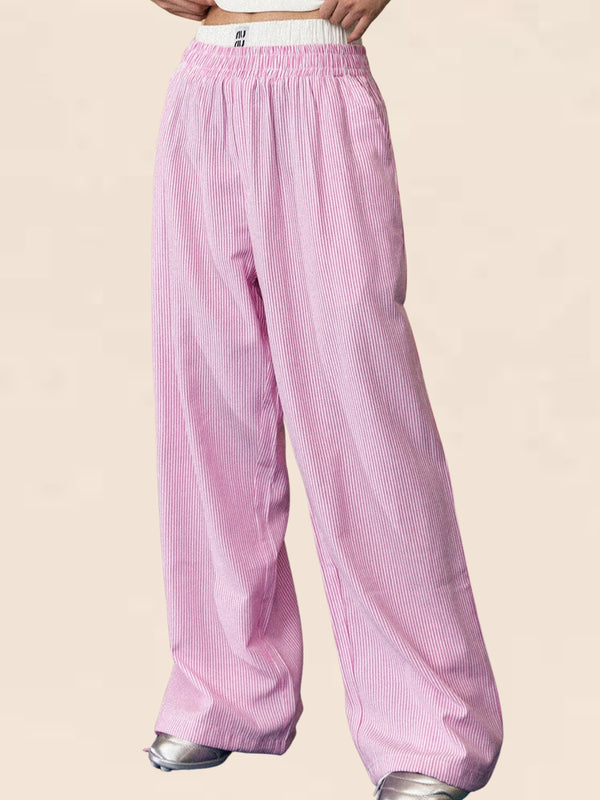 Vertical Stripe Straight Pants