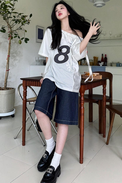 Block Core Mesh Slouch Top