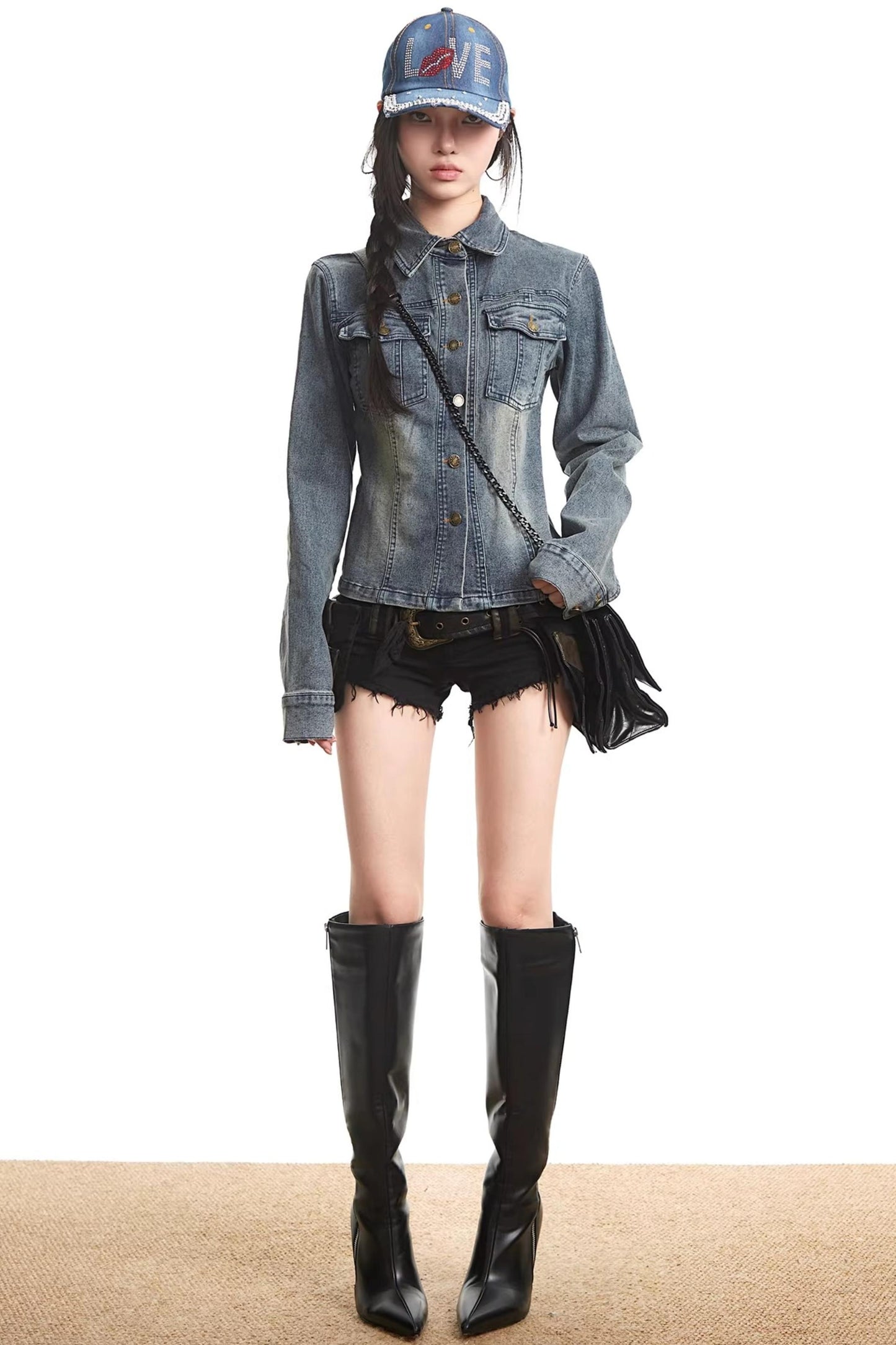 Retro Casual Short Denim Jacket Top