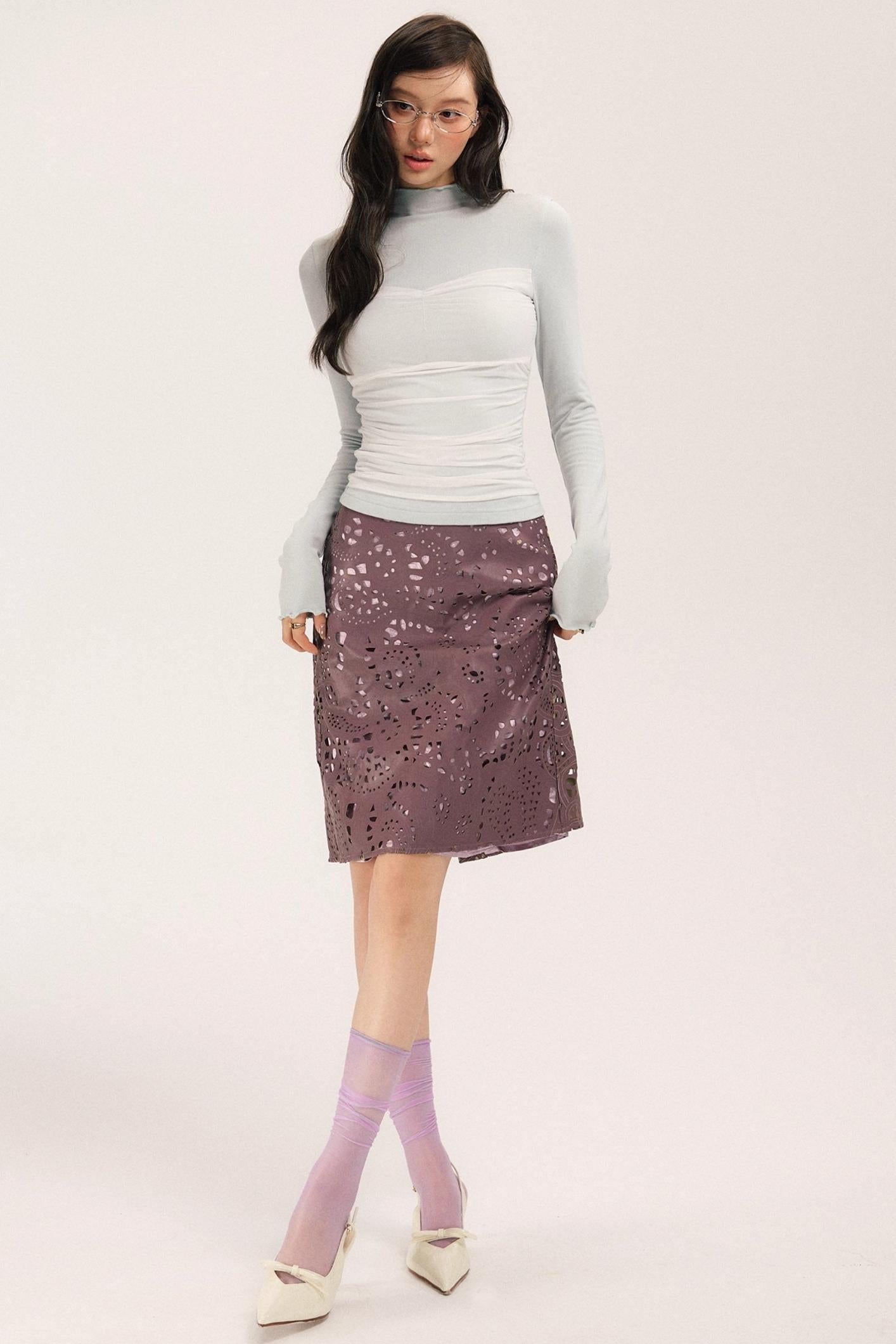 Sassy Vintage Cutout Leather Skirt