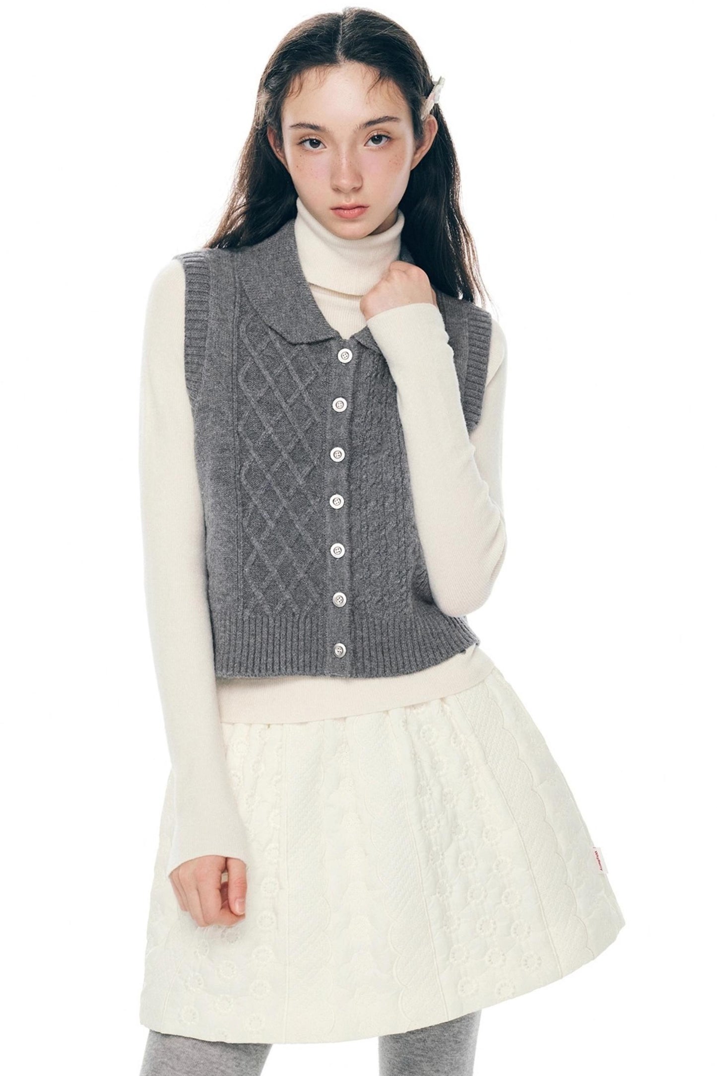 Love Color Notes Knitted Vest Jacket