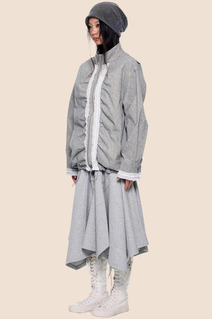 Jacke mit Kordelzug und Reißverschluss