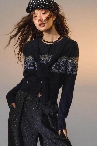 Fair Isle Bowknot Sweater