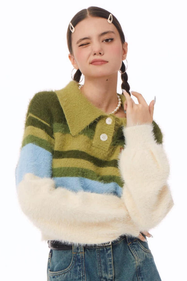 Lazy Retro Polo Neck Sweater