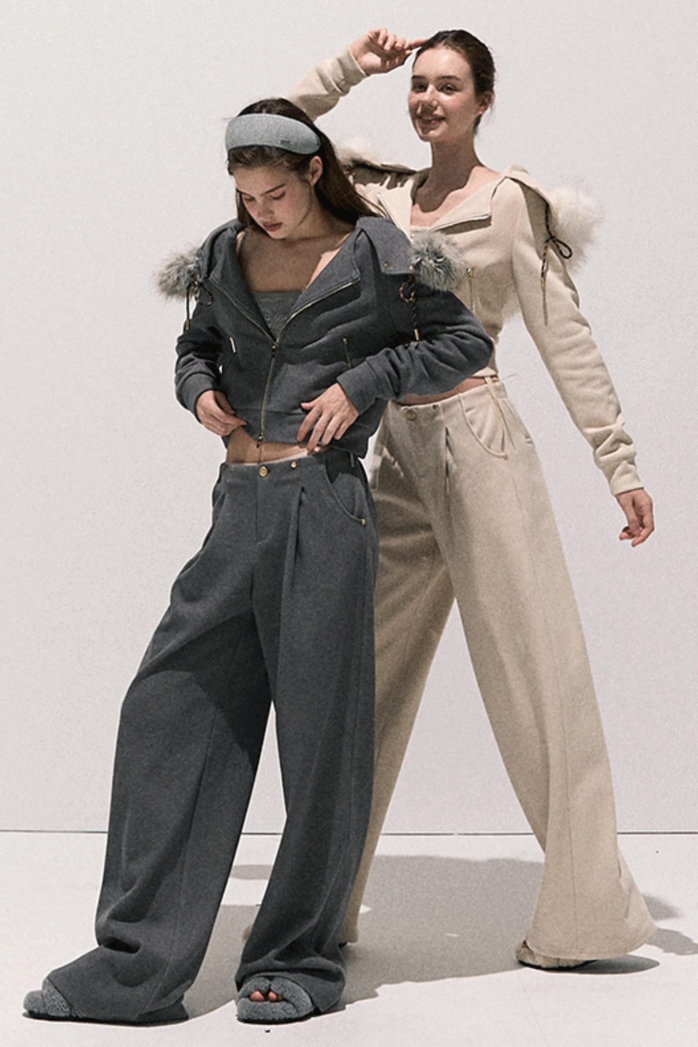 Basic Wool High-Waisted Wide-Leg Trousers