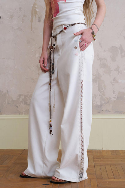 Summer Lace-Up Casual Pants