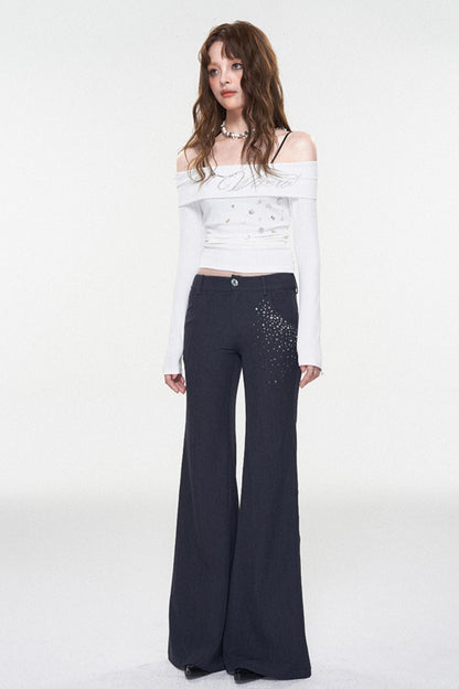 Retro Style Flared Pants