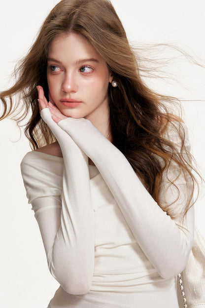 Romantisches Woll-Falten-Top