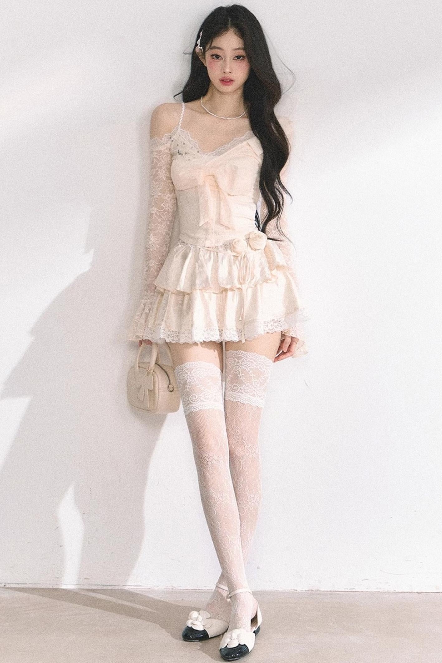 Floral Lace Bustier Skirt