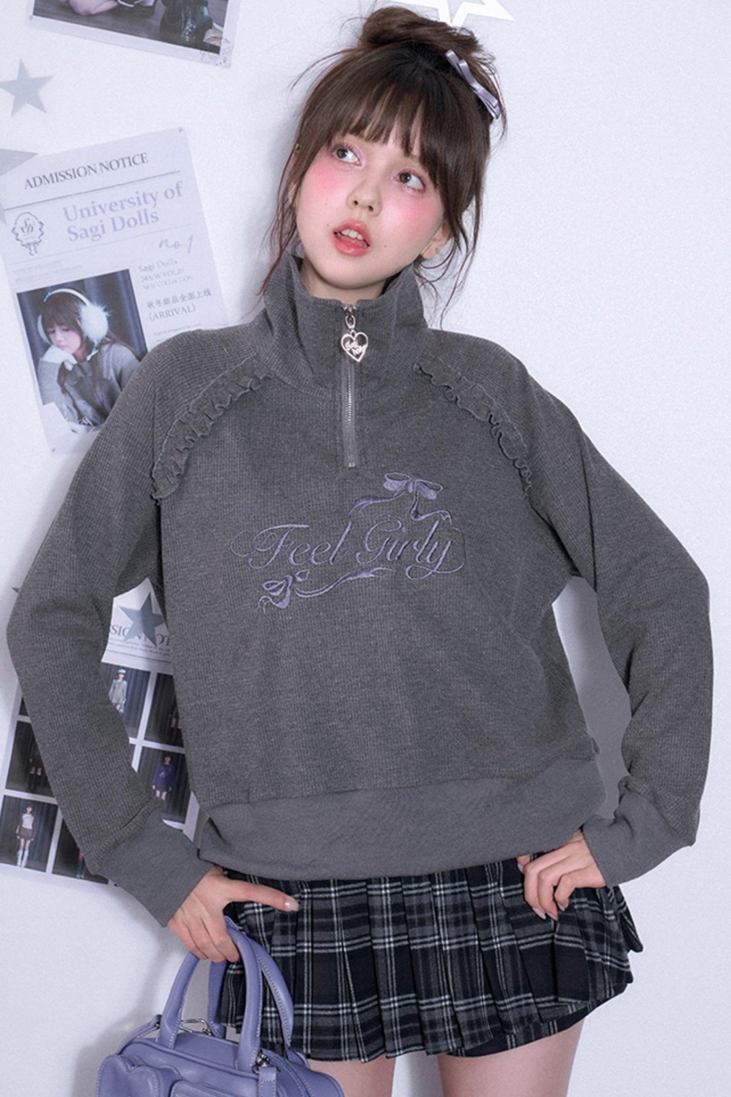 Loose Casual Waffle Long-Sleeve Top