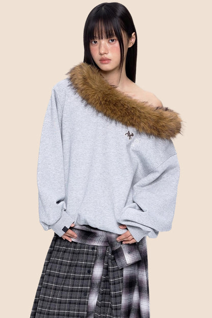 One-Shoulder Sweatshirt