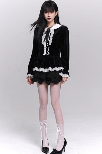 Velvet French Court Top