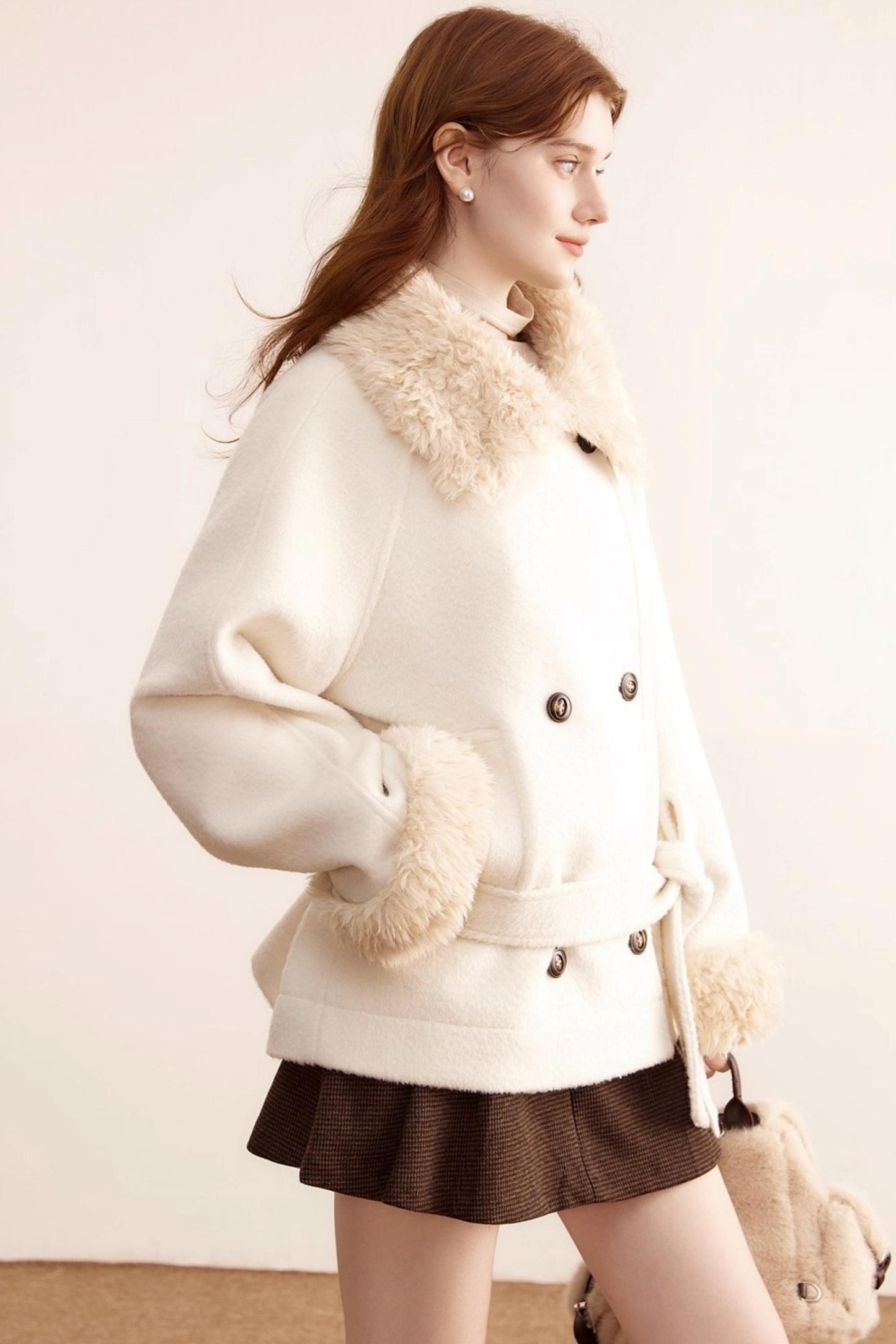 Fur Collar Woolen Coat