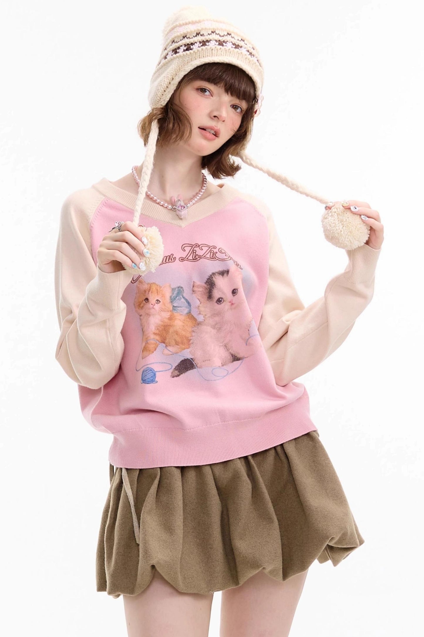 Autumn Knitted V-Neck Sweater