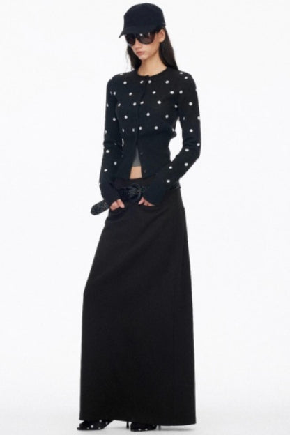 Vintage Polka Dot Base Knit Cardigan