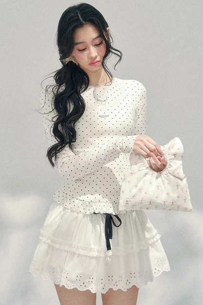 Polka Dot Two-Piece Blouse