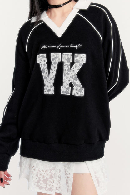 Velvet Retro Sweatshirt Top