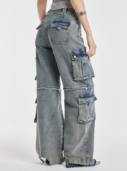 Cargo Large Straight Leg Jeans