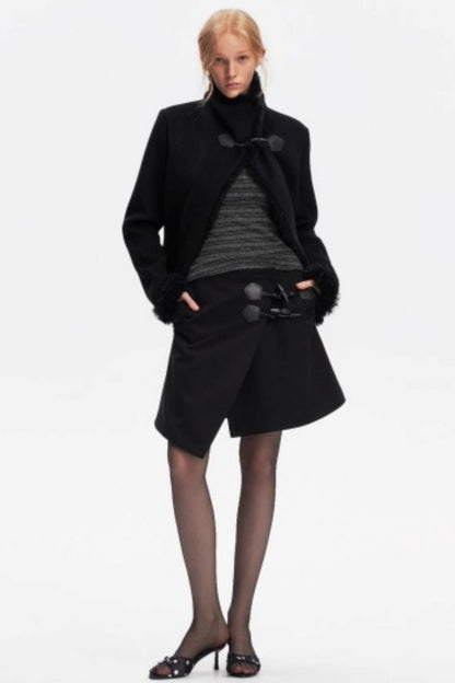 Irregular Toggle Button Skirt