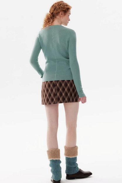 Mehrfarbiger Wollstrickpullover