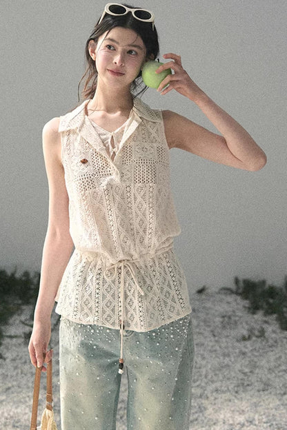 Lace Hollow-Out Summer Top