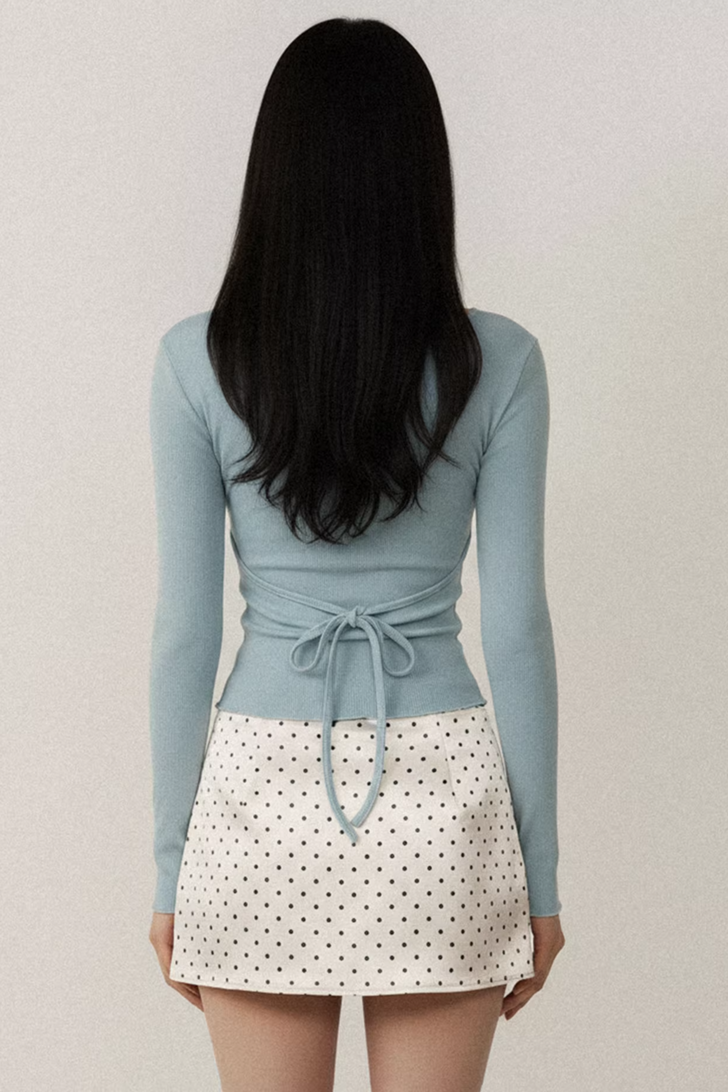 Contrast Color Cross V-Neck Top