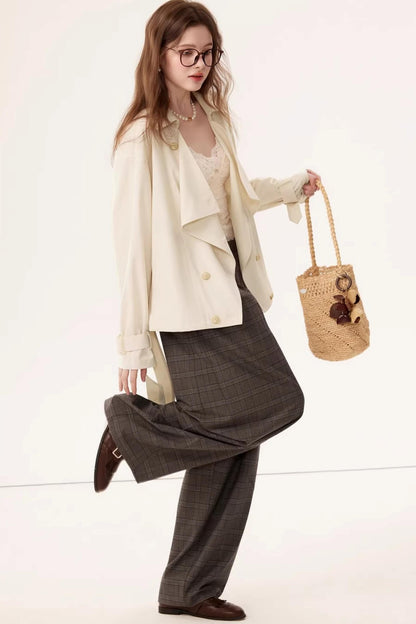 Short Double-Breasted Trench Coat