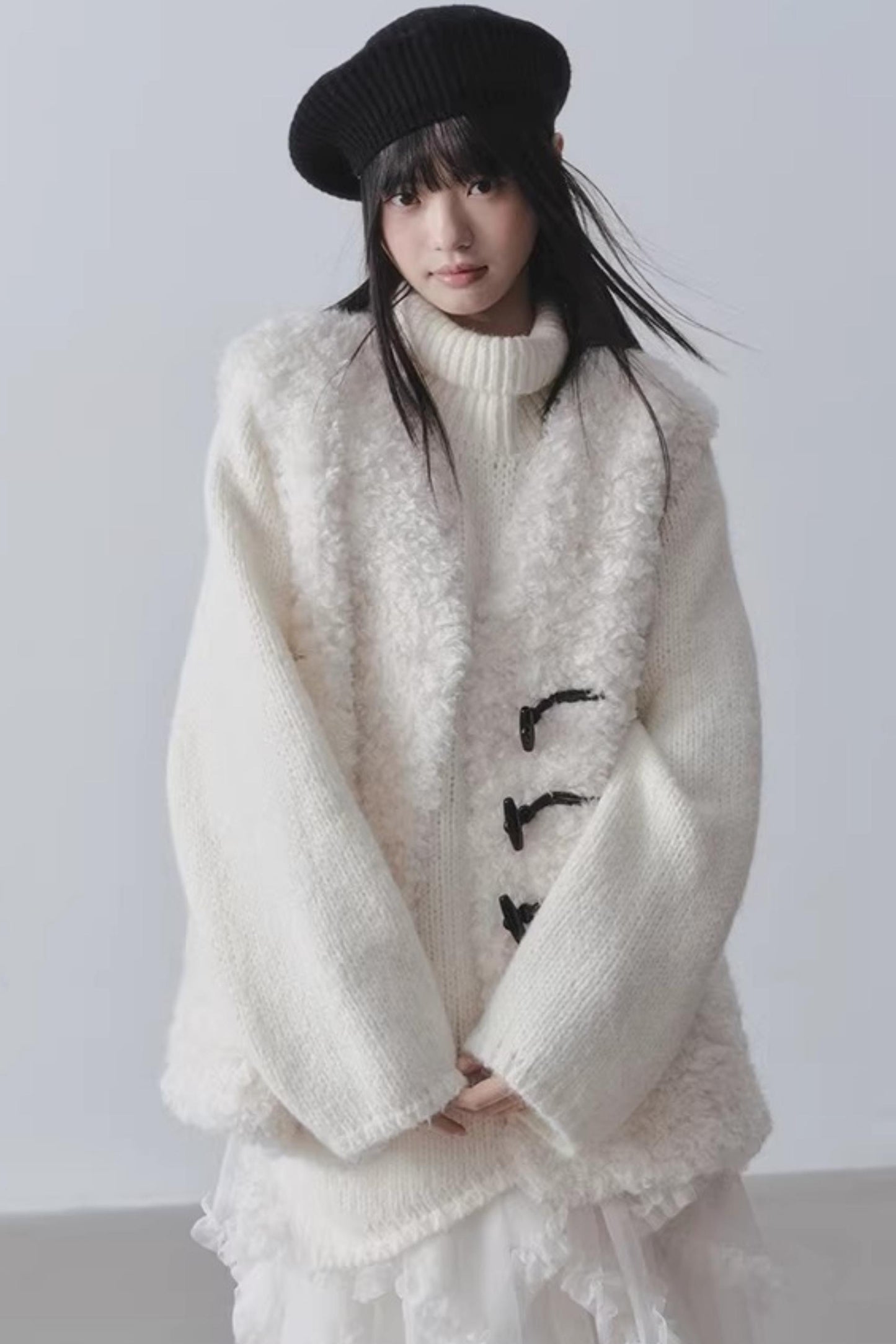 Winter-Kunstlammwollmantel