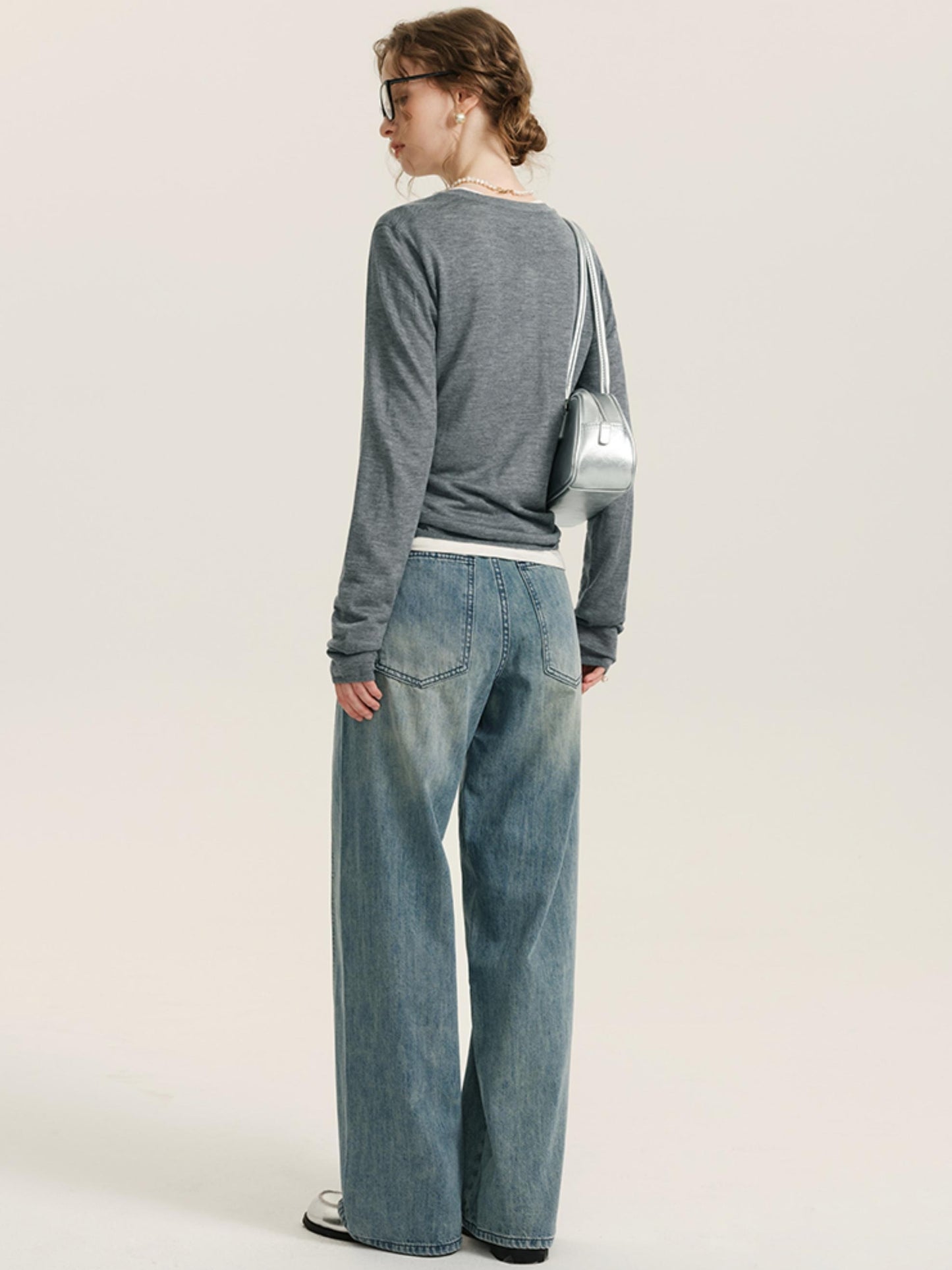 High-Waisted Retro Mop Pants